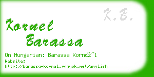 kornel barassa business card